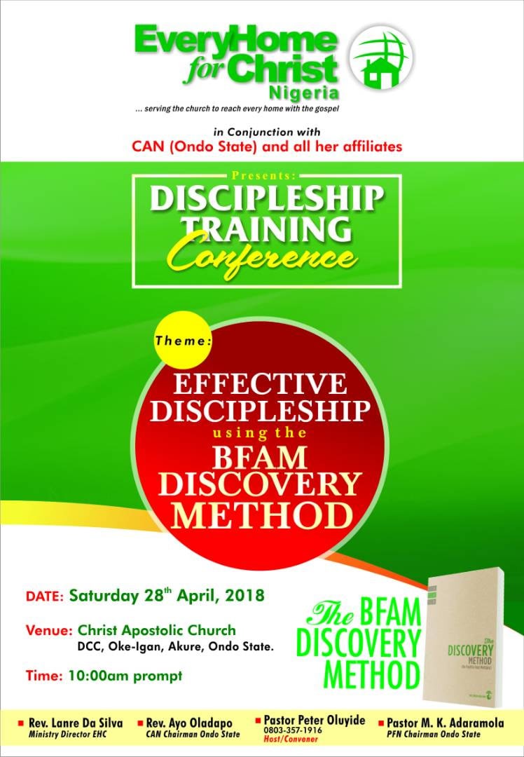 Discipleship Training Conference with CAN (Ondo State), 2018